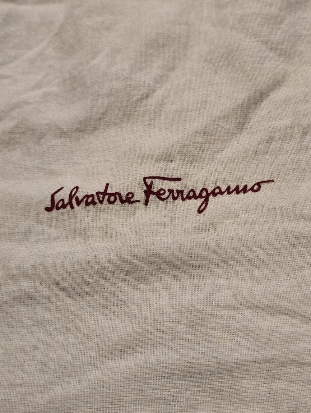 Salvatore Ferragamo larger size, cream dust bag, approx 24" X 20", Red Accents - Picture 2 of 6